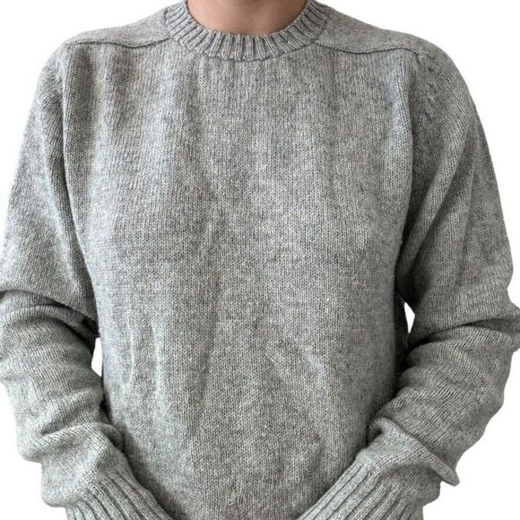 Vintage Northern Isles Mens Shetland Wool Blend Gray Crew Neck Sweater L - Picture 8 of 10